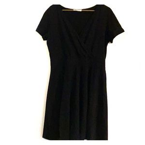 V-Neck Short Sleeved Cross-wrap Midi Dress